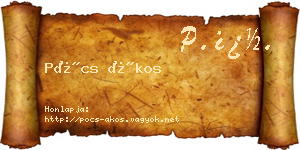Pócs Ákos névjegykártya